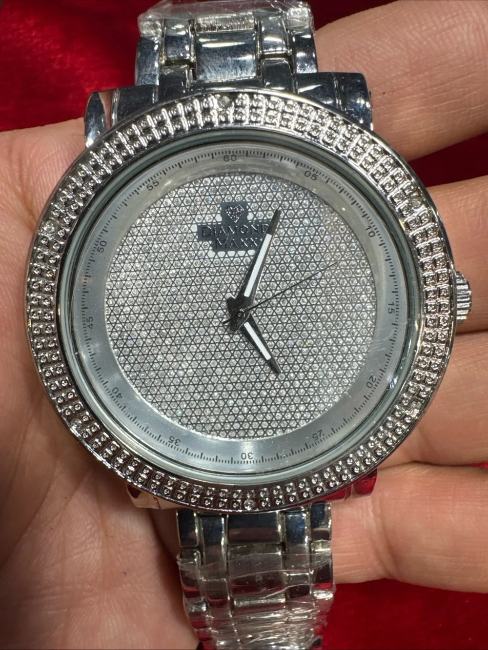 Diamond Maxx Genuine Diamond Watch Stainless Steel Not Working Missing Band Pin